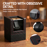 Embellir Watch Winder Box Automatic Single Quiet Carbon Fibre Black - Close-Up Angle