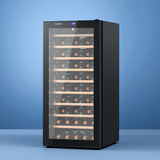 Devanti Wine Fridge Cooler 66 Bottles - Close-Up Angle