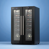Devanti Wine Fridge Cooler Dual Zone 24 Bottles - Close-Up Angle