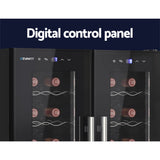 Devanti Wine Fridge Cooler Dual Zone 24 Bottles - 45-Degree Angle