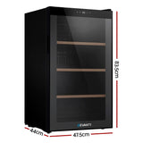 Devanti Wine Fridge Cooler 34 Bottles - Front View