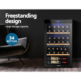 Devanti Wine Fridge Cooler 34 Bottles - 45-Degree Angle