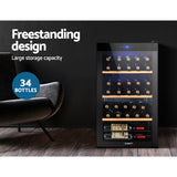 Devanti Wine Fridge Cooler 34 Bottles - Top-Down View