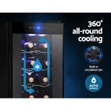 Devanti Wine Fridge Cooler 12 Bottles - Top-Down View