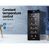 Devanti Wine Fridge Cooler 12 Bottles - 45-Degree Angle