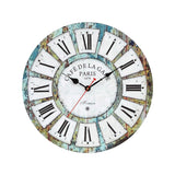 Rustic Charm 40CM Turquoise Wall Clock by Artiss