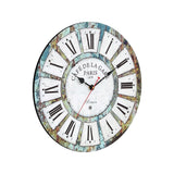 Rustic Charm 40CM Turquoise Wall Clock by Artiss - Side View