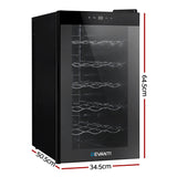 Devanti Wine Fridge Cooler 18 Bottles - Front View