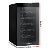 Devanti Wine Fridge Cooler 18 Bottles - Front View