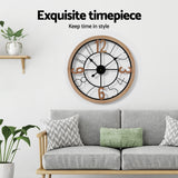 Artiss 60CM Wall Clock Wooden - Top-Down View