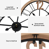 Artiss 60CM Wall Clock Wooden - Rear View