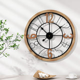 Artiss 60CM Wall Clock Wooden - Close-Up Angle