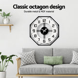 Artiss 60CM Wall Clock Octagon - Top-Down View