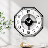 Artiss 60CM Wall Clock Octagon - Close-Up Angle