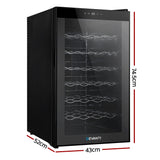Devanti Wine Fridge Cooler 28 Bottles - Front View
