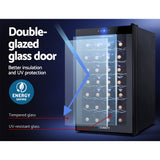 Devanti Wine Fridge Cooler 28 Bottles - Close-Up Angle