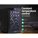 Devanti Wine Fridge Cooler 28 Bottles - Close-Up Angle