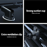 Devanti 15W Fast Wireless Car Charger with Mount and Suction Cup - Close-Up Angle