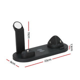 Devanti 4-in-1 Multi-Device Wireless Charging Dock Station for Phones, iWatches, and AirPods - Front View