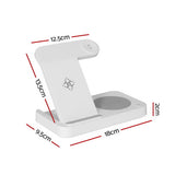 Devanti 4-Port Fast Wireless Charging Station for Phones and Accessories - White - Front View