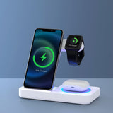 Devanti 4-Port Fast Wireless Charging Station for Phones and Accessories - White