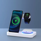 Devanti 4-Port Fast Wireless Charging Station for Phones and Accessories - White - Low Angle