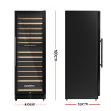 Devanti Wine Fridge Cooler Dual Zone 128 Bottles