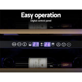 Devanti Wine Fridge Cooler Dual Zone 128 Bottles - 45-Degree Angle