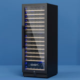 Devanti Wine Fridge Cooler Dual Zone 154 Bottles - Close-Up Angle