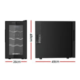Devanti Wine Fridge Cooler 8 Bottles - Close-Up Angle