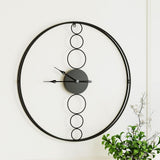 Artiss 75cm Wall Clock Large No Numeral Round Black - Close-Up Angle