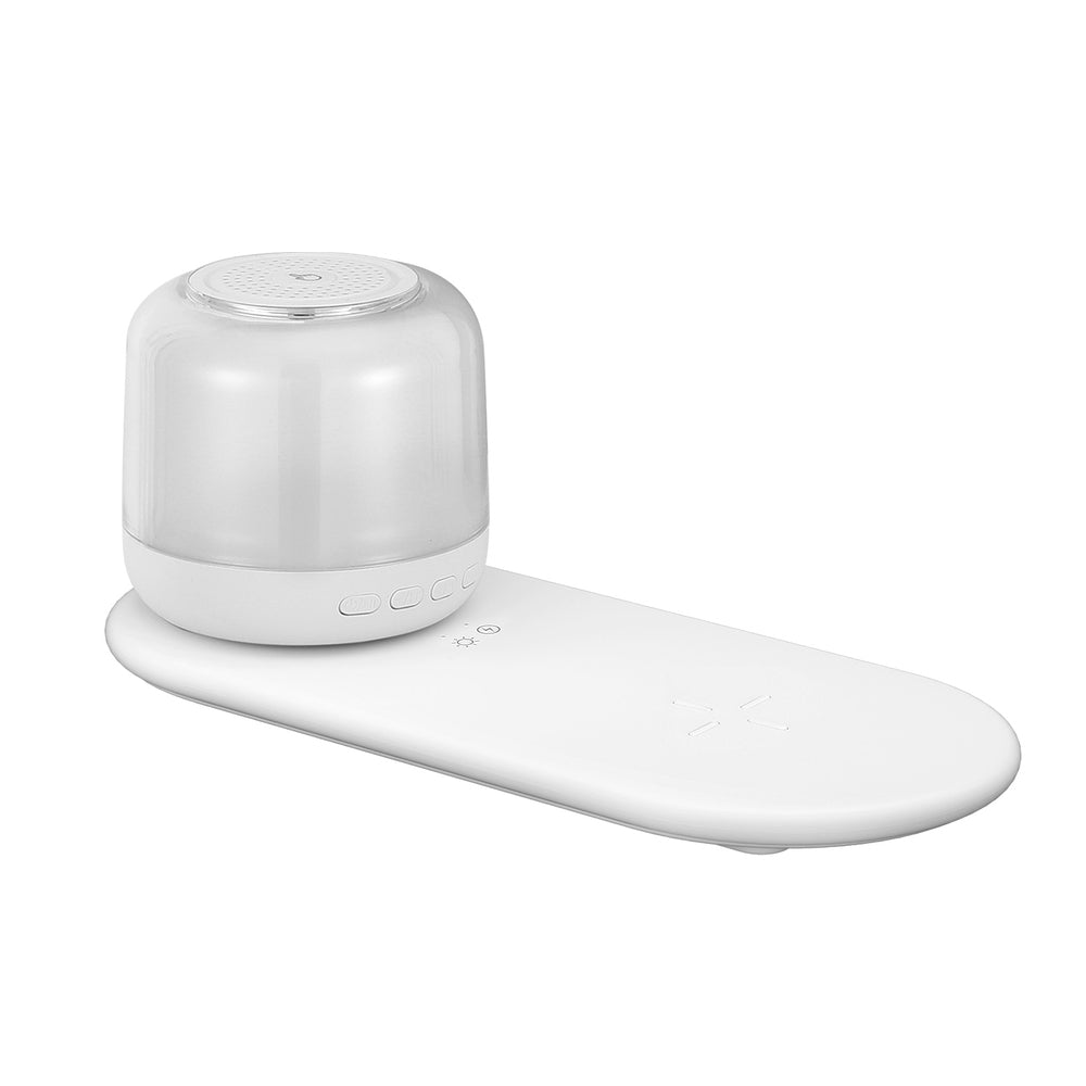 Devanti 15W Fast Charging 3-in-1 Wireless Charger with RGB Ambient Light and Bluetooth Speaker