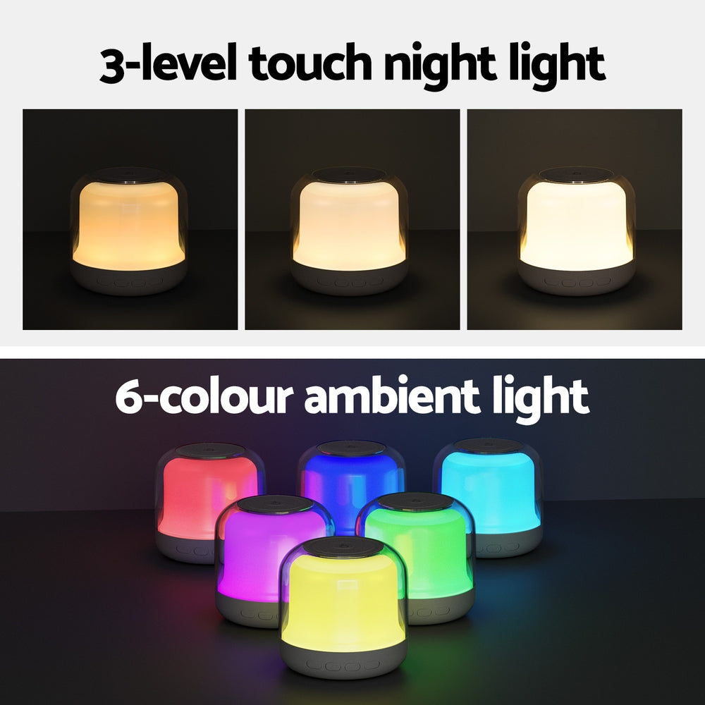 Devanti 15W Fast Charging 3-in-1 Wireless Charger with RGB Ambient Light and Bluetooth Speaker