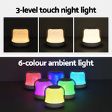 Devanti 15W Fast Charging 3-in-1 Wireless Charger with RGB Ambient Light and Bluetooth Speaker - 45-Degree Angle