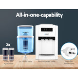 Devanti Water Cooler Dispenser Bench Top 22L w/2 Filter - Top-Down View