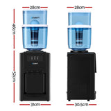22L Devanti Water Cooler Dispenser Bench Top 3 Taps Chiller Filter Purifier Three Taps Balck - Front View