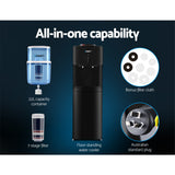Devanti Water Cooler Dispenser Stand 22L Bottle Black - Side View