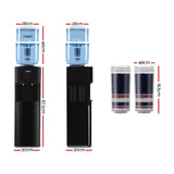 Devanti Water Cooler Dispenser Stand 22L Bottle Black w/2 Filter - Front View
