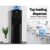 Devanti Water Cooler Dispenser Stand 22L Bottle Black w/2 Filter - Top-Down View