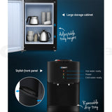 Devanti Water Cooler Dispenser Stand 22L Bottle Black w/2 Filter - Rear View