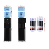 Devanti Water Cooler Dispenser Stand 22L Bottle Black w/2 Filter - Front View