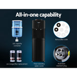 Devanti Water Cooler Dispenser Stand 22L Bottle Black w/2 Filter - Side View
