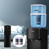 Devanti Water Cooler Dispenser Stand 22L Bottle Black w/2 Filter - Low Angle