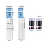 Devanti Water Cooler Dispenser Stand 22L Bottle White w/2 Filter - Front View