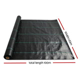 Instahut 1.83x100m Weed Mat Woven Fabric Weed Mat Control Matting Garden Plant - Front View