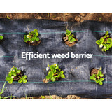 Instahut 1.83x100m Weed Mat Woven Fabric Weed Mat Control Matting Garden Plant - Rear View