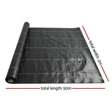 Instahut 2x50m Weed Mat 110GSM Weed Control Mat Plant - Front View
