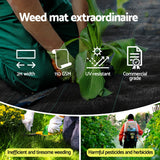 Instahut 2x50m Weed Mat 110GSM Weed Control Mat Plant - 45-Degree Angle