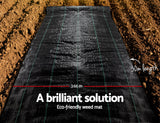 Instahut 3.66x30m Weed Mat Weedmat Control Plant - Top-Down View