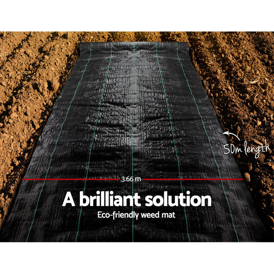 Instahut 3.66x50m Weed Mat Weedmat Control Plant, image 4